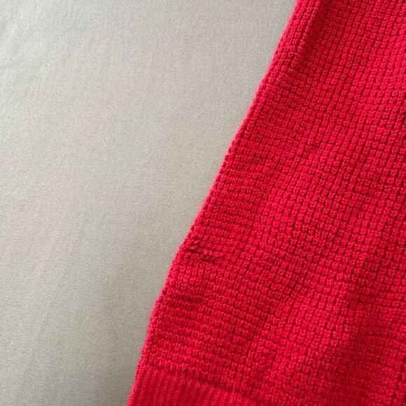Lauren Ralph Lauren Knit Red Sweater Size 1X Cotton Blend Mock Neck - Picture 3 of 12